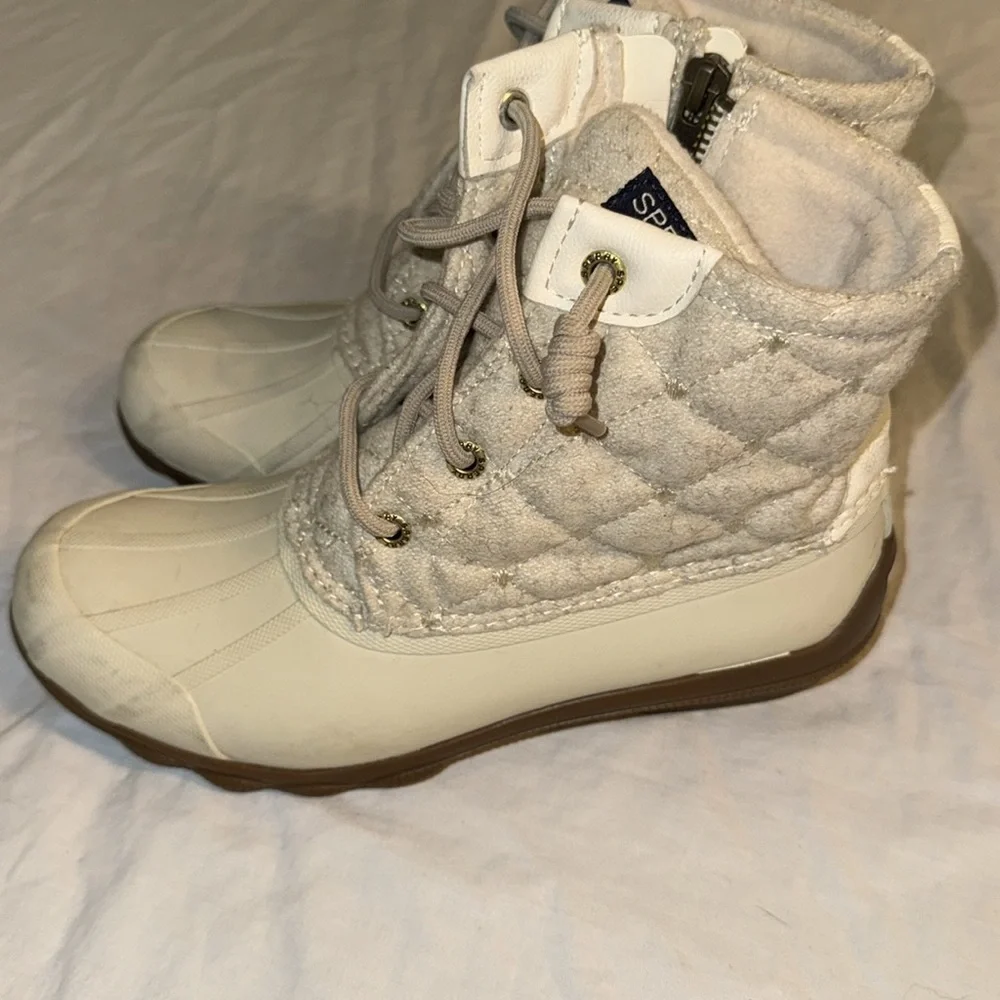 Sperry Duck Boots Winter‎ White Cream 5.5